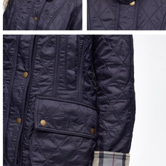 Barbour Beadnell Polarquilt Jacket (Women's Size US 6), Navy/Navy - Picture 6 of 9